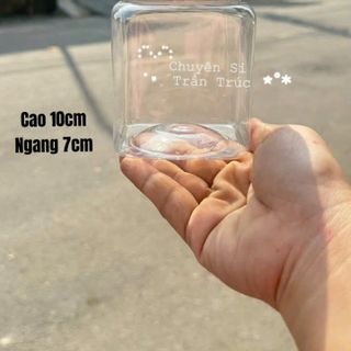 Hủ nhựa vuông 400ml nắp nhôm