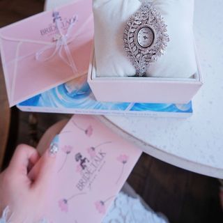 QUÀ VALENTINE ĐỒNG HỒ NỮ CHÍNH HÃNG BRIDE TALK LÁ ĐÍNH ĐÁ SWAROSKI FULLBOX