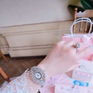 QUÀ VALENTINE ĐỒNG HỒ NỮ CHÍNH HÃNG BRIDE TALK LÁ ĐÍNH ĐÁ SWAROSKI FULLBOX