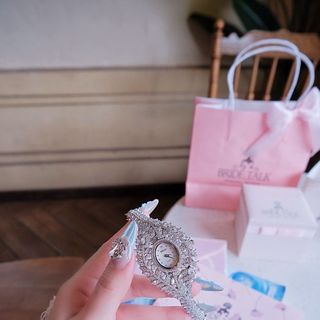 QUÀ VALENTINE ĐỒNG HỒ NỮ CHÍNH HÃNG BRIDE TALK LÁ ĐÍNH ĐÁ SWAROSKI FULLBOX