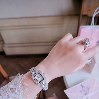 QUÀ VALENTINE ĐỒNG HỒ NỮ CHÍNH HÃNG BRIDE TALK MẶT VUÔNG MINI ĐÍNH ĐÁ SWAROSKI FULLBOX TEM