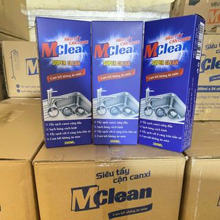Siêu Tẩy Cặn Canxi MClean 300ml Không Gây Ăn Mòn Thiết Bị Dùng Cho Nhà Tắm, Vách Kính, Gạch Men