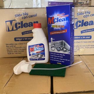 Siêu Tẩy Cặn Canxi MClean 300ml Không Gây Ăn Mòn Thiết Bị Dùng Cho Nhà Tắm, Vách Kính, Gạch Men