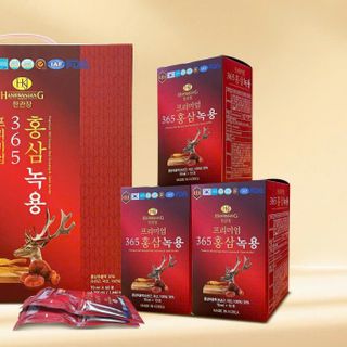 NƯỚC HỒNG SÂM LINH CHI NHUNG HƯƠU 365 PREMIUM (70ML X 30 GÓI X 5 HỘP/ THÙNG)