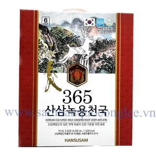 NƯỚC HỒNG SÂM NÚI 365 HANSUSAM ( 70ML X 60 GÓI X 3 HỘP/THÙNG)