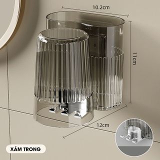 Kệ bàn chải gắn tường trong suốt vân sọc (THÙNG 72C)