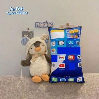 Gấu Bông Gối Ôm Ngủ 3D Gấu Bông IPhone 17 (Cam) Pro Max cao 45cm- Trùm sỉ.vn