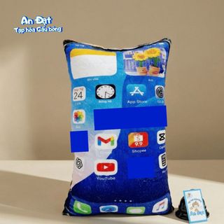 Gấu Bông Gối Ôm Ngủ 3D Gấu Bông IPhone 17 (Cam) Pro Max cao 45cm- Trùm sỉ.vn