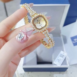 QUÀ VALENTINE ĐỒNG HỒ NỮ CHÍNH HÃNG FUNMEI F2125 MẶT VUÔNG VIỀN ĐÁ FULLBOX TEM