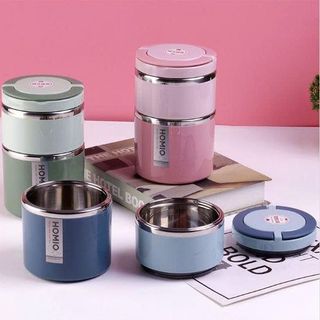 CÀ MEN, CẶP LỒNG GIỮ NHIỆT INOX 2 TẦNG HOMIO 8504 (T24)