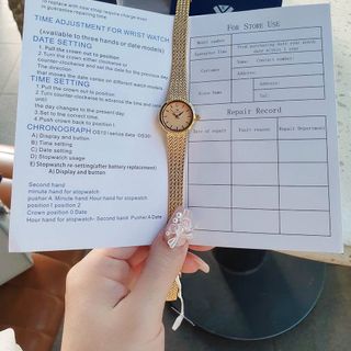 QUÀ VALENTINE ĐỒNG HỒ NỮ CHÍNH HÃNG FUNMEI FL2148 MẶT TRÒN DÂY LƯỚI FULLBOX TEM