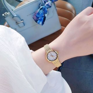 QUÀ VALENTINE ĐỒNG HỒ NỮ CHÍNH HÃNG FUNMEI FL2148 MẶT TRÒN DÂY LƯỚI FULLBOX TEM