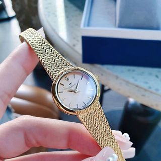 QUÀ VALENTINE ĐỒNG HỒ NỮ CHÍNH HÃNG FUNMEI FL2148 MẶT TRÒN DÂY LƯỚI FULLBOX TEM
