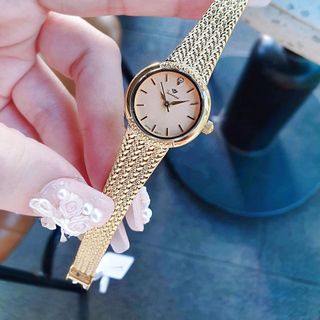 QUÀ VALENTINE ĐỒNG HỒ NỮ CHÍNH HÃNG FUNMEI FL2148 MẶT TRÒN DÂY LƯỚI FULLBOX TEM