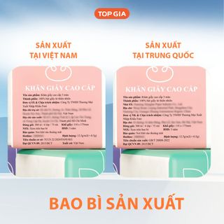 Giấy ăn TopGia gấu trúc rút 3 màu cao cấp 4 lớp dày dặn, mềm mịn