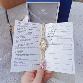 QUÀ VALENTINE ĐỒNG HỒ NỮ CHÍNH HÃNG FUNMEI F2062 ĐÍNH ĐÁ SWAROSKI FULLBOX TEM HÃNG