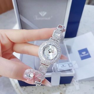 QUÀ VALENTINE ĐỒNG HỒ NỮ CHÍNH HÃNG FUNMEI F2062 ĐÍNH ĐÁ SWAROSKI FULLBOX TEM HÃNG