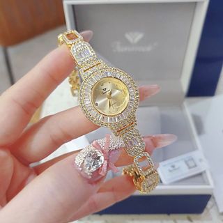 QUÀ VALENTINE ĐỒNG HỒ NỮ CHÍNH HÃNG FUNMEI F2062 ĐÍNH ĐÁ SWAROSKI FULLBOX TEM HÃNG