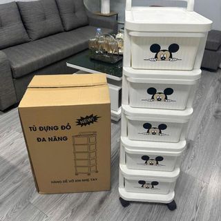 Kệ nhựa Mickey 3 tầng có bánh xe (CHIẾC)