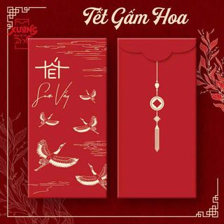 SET 10 BAO LÌ XÌ TẾT GẤM HOA QUỐC DÂN