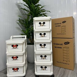 Kệ nhựa Mickey 3 tầng có bánh xe (CHIẾC)
