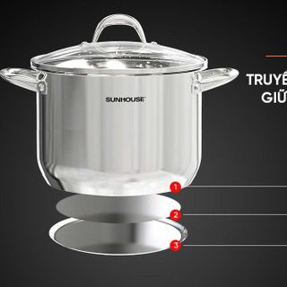 NỒI INOX 3 ĐÁY SUNHOUSE SHG301-32 (T5)