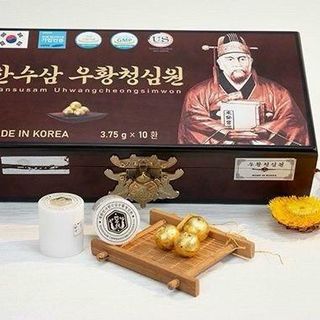 AN CUNG NGƯU HOÀN HANSUSAM (3.75G X 10 VIÊN/HỘP, 8 HỘP/THÙNG) HỘP GỖ