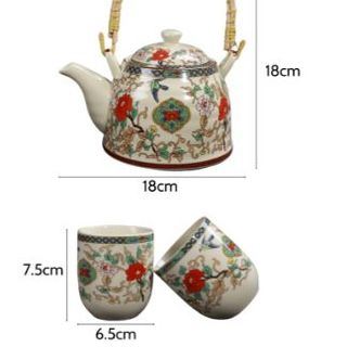 Bộ Ấm Chén Trà Gốm Sứ Cao Cấp Phong Cách Tân Cổ Điển ACT52 ( THÙNG 20B )