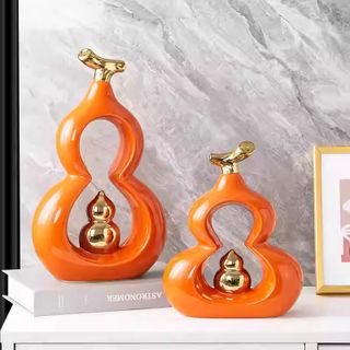 Sứ - Kệ Cam Cặp Hồ Lô Sứ Decor (THÙNG 6C)