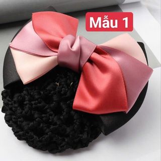 Keẹp tóc búi lưới đẹp nơ lớn nhiều màu nhiều mẫu nha