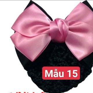 Keẹp tóc búi lưới đẹp nơ lớn nhiều màu nhiều mẫu nha
