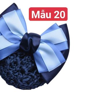 Keẹp tóc búi lưới đẹp nơ lớn nhiều màu nhiều mẫu nha