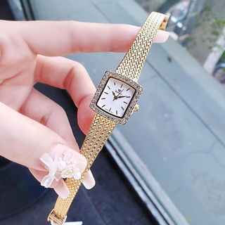 QUÀ VALENTINE ĐỒNG HỒ NỮ CHÍNH HÃNG FUNMEI FL2144 MẶT VUÔNG DÂY LƯỚI FULLBOX TEM