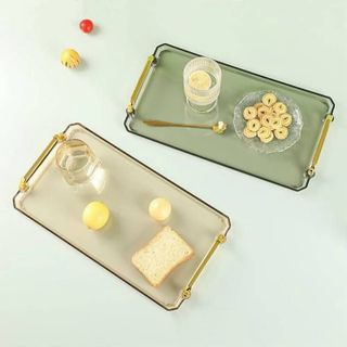 KHAY ĐỰNG TÁCH TRÀ, BÁNH KẸO VIỀN VÀNG, 2 QUAI VÀNG (T60)