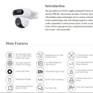 Camera EZVIZ H90 2K+ 8MP 2 Mắt Xoay 360° - Outdoor