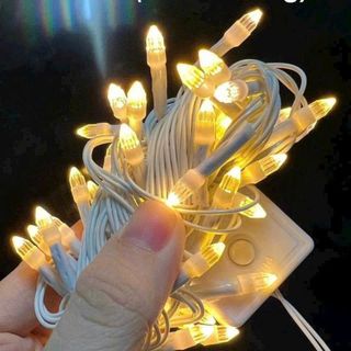 DÂY ĐÈN LED KIM CƯƠNG MÀU VÀNG 7M 32 BÓNG IC LỚN