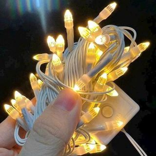 DÂY ĐÈN LED KIM CƯƠNG MÀU VÀNG 7M 32 BÓNG IC LỚN