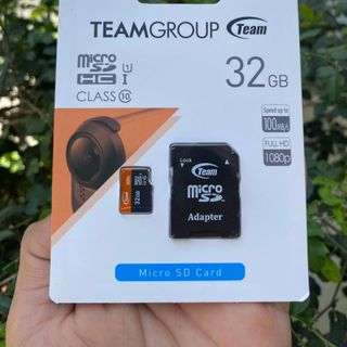 Thẻ nhớ 32GB TeamGroup, có kèm Adapter ( Hàng chính hãng | 5 Năm | Thùng 270 cái )