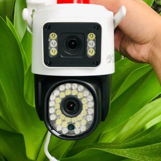 Camera Wifi 9MP Yoosee QPT366-B có ĐÈN BÁO ĐỘNG ĐỎ | 4K | Ngoài trời | 2 ống kính 2 khung hình (Hình OVAN)