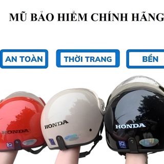 MŨ BẢO HIỂM HONDA NỬA ĐẦU CÓ KÍNH 12 NAM NỮ (CÁI)