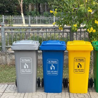 Thùng rác công cộng 120L HDPE Nhiều Màu Nhựa Sài Gòn