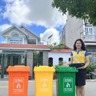Thùng rác công cộng 120L HDPE Nhiều Màu Nhựa Sài Gòn