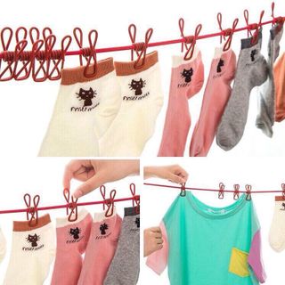 DÂY PHƠI ĐỒ KÈM MÓC TREO ĐA NĂNG(MÓC SẮT 5M)