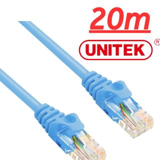 Dây cáp mạng Cat6 có đầu giắc C18133BL- 20M Unitek xanh