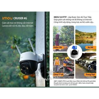 Camera Imou dùng sim 4G - S21FTP - 2MP đèn led, mic ghi âm, còi báo động