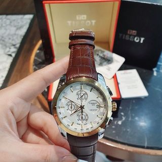 SĂN SALE HÀNG TRUNG CẤP ĐỒNG HỒ NAM MÁY QUARZT TIXOT DÂY DA NÂU