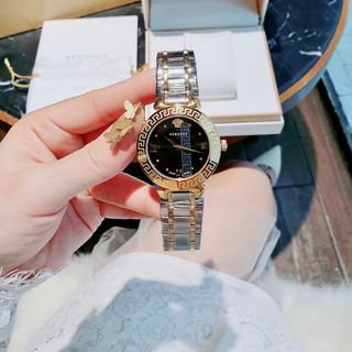 ĐỒNG HỒ NỮ CAO CẤP VERSEC LOGO DÂY THÉP DEMI MẶT ĐEN