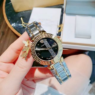 ĐỒNG HỒ NỮ CAO CẤP VERSEC LOGO DÂY THÉP DEMI MẶT ĐEN