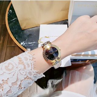 ĐỒNG HỒ NỮ CAO CẤP VERSEC LOGO DÂY THÉP DEMI MẶT ĐEN