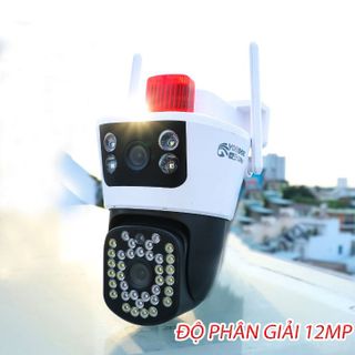 Camera Wifi Yoosee 12MP 2 khung hình Q436 PRO+ Đèn báo động đỏ | Ngoài trời | 2 ống kính 2 khung hình (Loại A )
